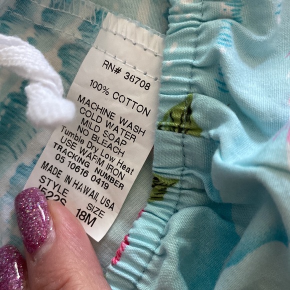 RJC Baby Girls Pink Flamingo Hibiscus Halter 2pc set - matching panty 18M - Picture 5 of 7